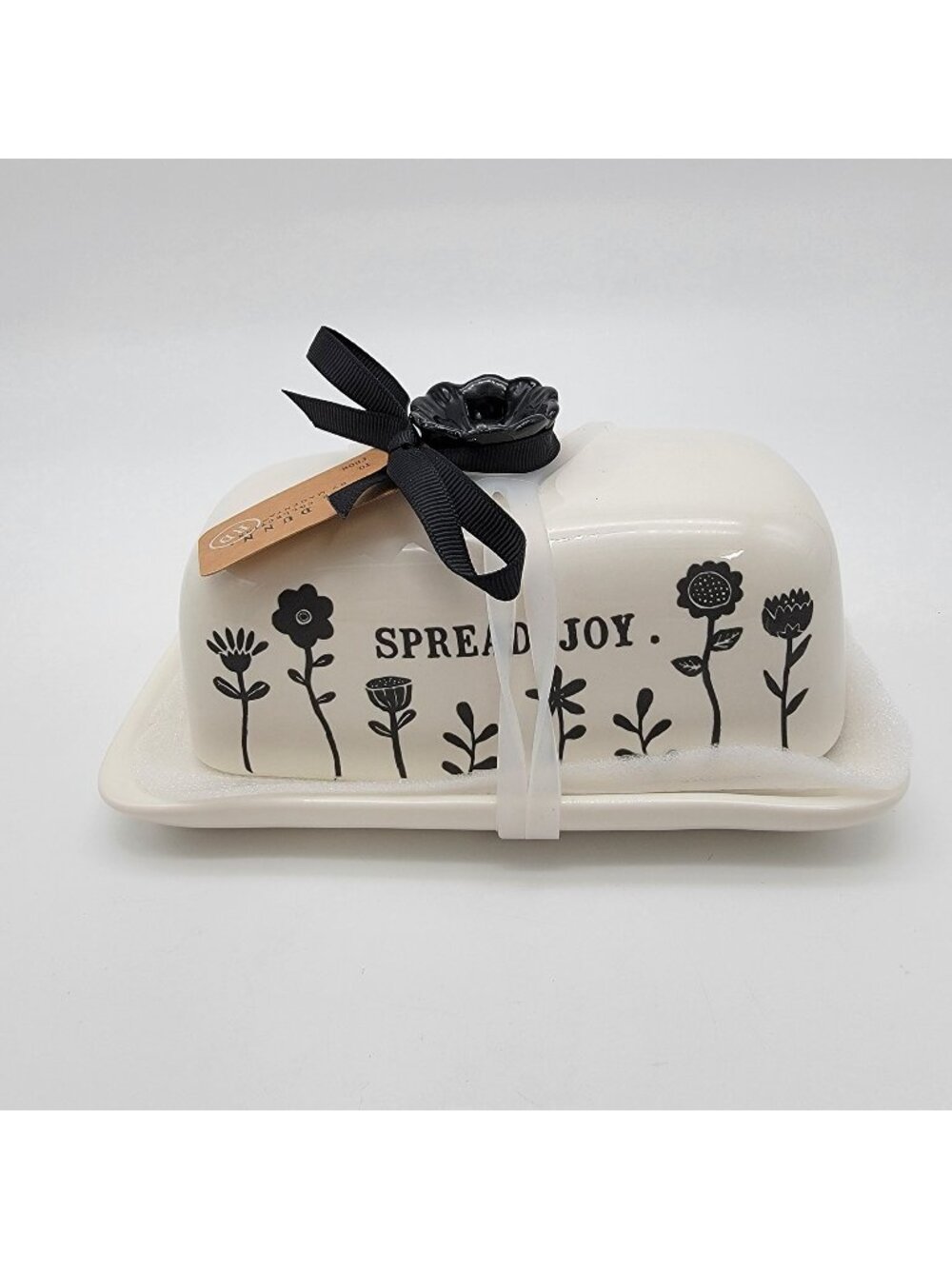 Rae Dunn Covered Butter Dish SPREAD JOY Artisan Collection  - NEW